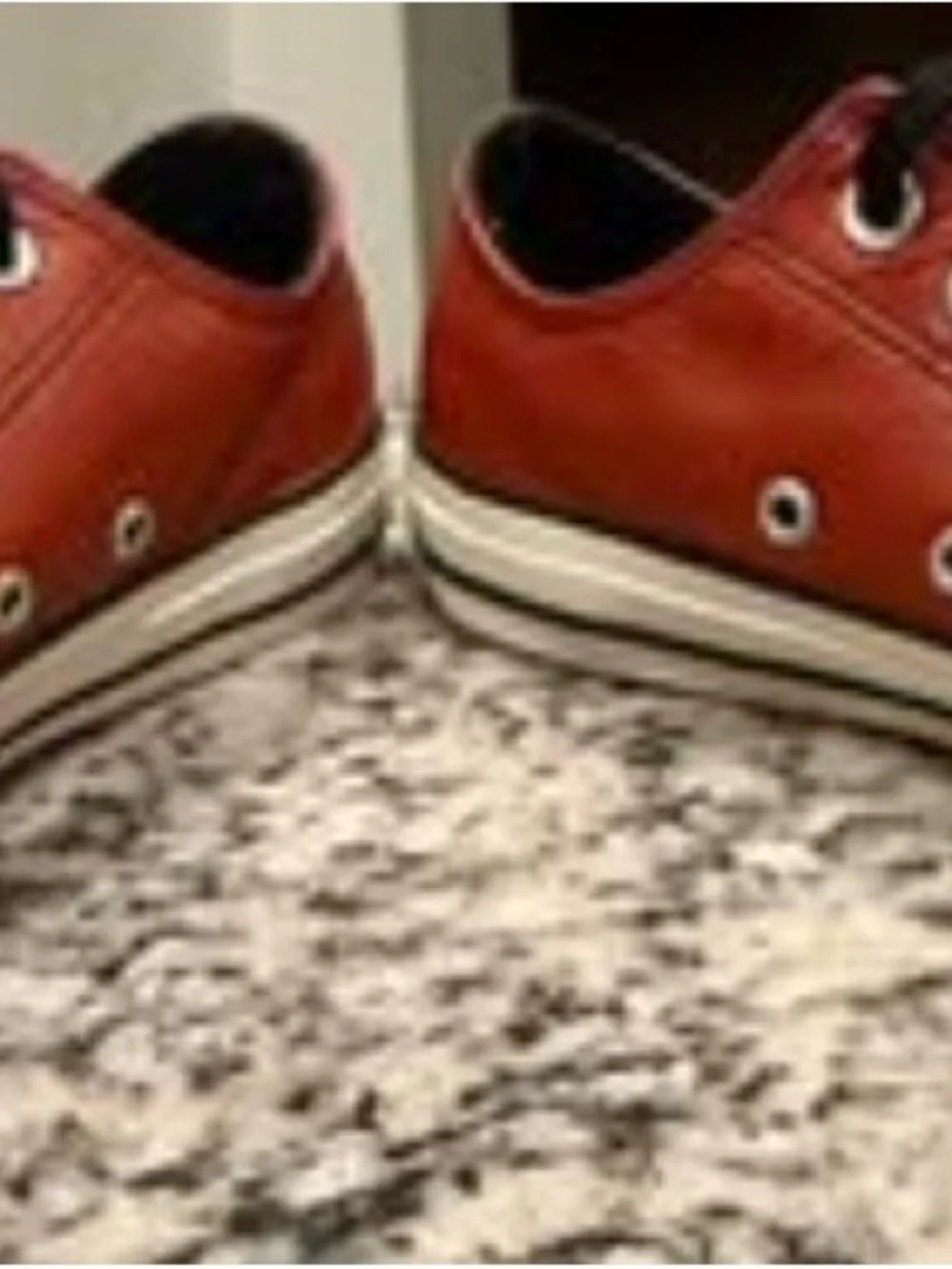 Like *NEW* Custom created young men’s 5 1/2 Converse leather low top maroon/blk